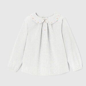 Jacadi Girl checkered blouse Size 6 NWT